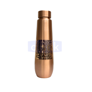 Botella de Agua Premium Clásica Ecológica de Cobre Martillado a Prueba de Fugas con Accesorios Personalizados para Uso Diario, Viajes y Regalos - Product Image 1