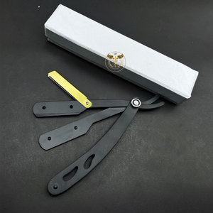 StainlessSteel <b>Single</b> <b>Blade</b> Barber <b>Razor</b> Professional Folding Straight Shaving <b>Razor</b> with Replaceable <b>Blade</b> Durable Metal Handle - Product Image 1