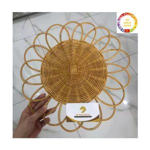 <b>Round</b> Woven Rattan <b>Placemat</b> | Handmade Natural Table Mat | Wedding Charger Plate OEM - Product Image 4