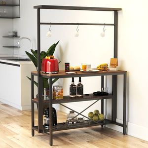Carrito de Cocina de 3 Niveles con Estante para Horno y Microondas, Isla de Almacenamiento con Estante para Repostería y Mesa Auxiliar - Product Image 2