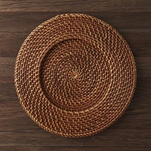 Assiette de présentation en rotin tressé à la main, écologique, pour la décoration de table événementielle, assiette de présentation ronde en rotin décorative - Product Image 6