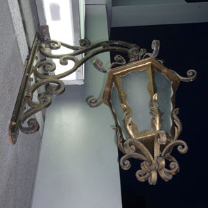 Modern villa gate <b>LED</b> wall light wrought iron waterproof outdoor lamp <b>with</b> polycarbonate <b>diffuser</b> for garden <b>lighting</b> - Product Image 1