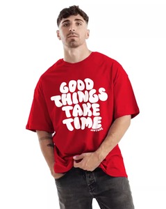 Camiseta Oversize para Hombre de Algodón con Hombros Caídos, Manga Corta, Estampado Gráfico, Bajo sin Rematar, Estilo Urbano y Ajuste Holgado - Product Image 5