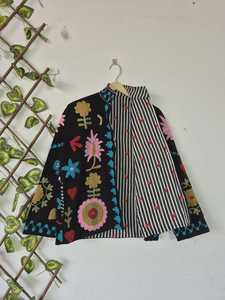 Standout Piece Handmade Velvet Suzani Embroidered Jacket Boho <b>Women</b> Floral Statement <b>Coat</b> <b>Mustard</b> Yellow Embroidery Winter Blaze - Product Image 5