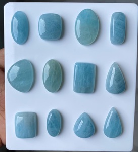Cabujón de Aguamarina Natural en Formas Mixtas, Gema de Berilo Azul Pulido para Anillos y Colgantes, Ideal para Joyería - Product Image 3