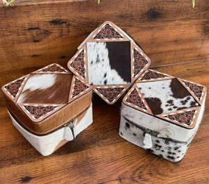 Joyero de cuero con herramientas manuales populares, organizador de almacenamiento, cuero de vaca, tamaño grande, joyero de viaje para mujer, para anillos, pendientes, collar - Product Image 4