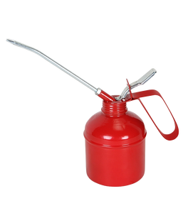 Lata de aceite metálica con boquilla flexible y manija de gatillo para lubricación y herramientas de mantenimiento industrial - Product Image 1