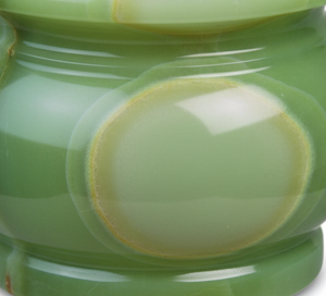 Vase en pierre d'onyx vert artisanal - Pot de fleurs en marbre naturel poli pour une décoration intérieure de luxe et un centre de table élégant - Product Image 2