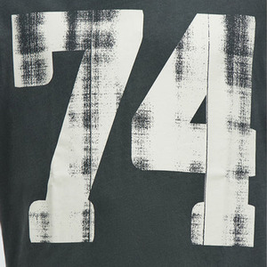 Camiseta de algodón 100% para hombre, estilo vintage, lavado desgastado, con gráfico del número 74, informal, streetwear, proveedor OEM ODM de EE. UU. - Product Image 2