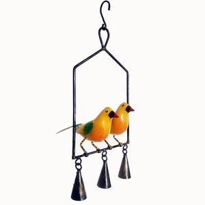 Adornos Decorativos de Pared con Pájaros Metálicos Pintados y Campanas, para Decoración del Hogar, Sala de Estar y Balcón, Precio al por Mayor - Product Image 3
