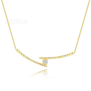 Pendentif en diamant de laboratoire taille coussin éclatant avec chaîne en câble, en or jaune massif, taille coussin, luxe minimaliste et raffiné - Product Image 1