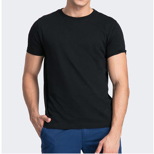 Camiseta Lisa de Manga Corta con Cuello Redondo para Hombre, con Hombros Caídos Personalizados, de Poliéster/Algodón Twill, de Secado Rápido y Transpirable, Corte Regular - Product Image 2