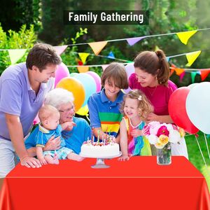 137 X 274cm <b>Disposable</b> Plastic <b>Tablecloth</b> Rectangle Metallic Party Faux Foil Cover for Birthday Wedding and Christmas - Product Image 5