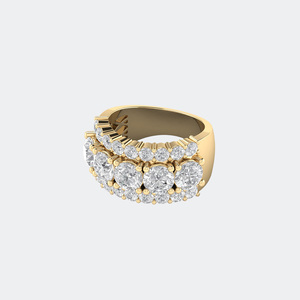 2.70CTW Round Cut Pave Prong Set Multi Row <b>Statement</b> <b>Ring</b> Luxury <b>Ring</b> for Women with Cluster Diamond Design and Wide Band - Product Image 6