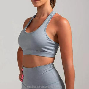 Ensemble de soutien-gorge de sport et leggings sexy personnalisés à dos nageur, couleur unie, grande taille, pour femme, idéal pour le fitness, l'entraînement et la gym - Product Image 4