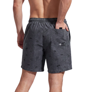 <b>Mens</b> Solid Breathable Beach Gym Shorts Quick Dry Swim <b>Trunks</b> Elastic Waist Drawstring Casual Shorts Side Pocket Back Pocket - Product Image 2