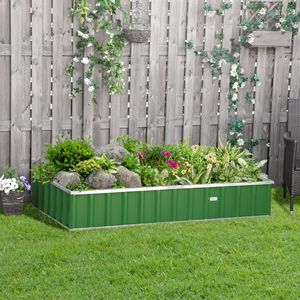 Fioriera Quadrata in Acciaio Verde 69x36 per Patio/Giardino Fai-da-te (Senza Fondo) con Guanti - Product Image 2