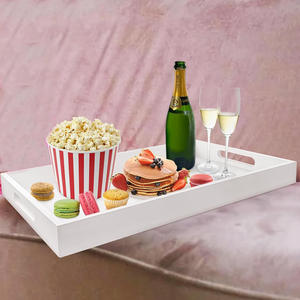 Bandeja DE SERVICIO DE MDF hecha a mano de alta calidad con asas recortadas, bandeja decorativa multiusos para cena, bebidas, aperitivos, cocina y baño - Product Image 3