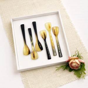 Handmade Natural Buffalo Horn <b>Salad</b> <b>Spoon</b> Large Small Polished Cutlery for Home Restaurant Eco-Friendly with Plastic Handle - Product Image 6