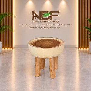 Mesa Auxiliar Redonda Moderna de Madera Suar Premium, Venta al por Mayor, para Proyectos de Interiores de Hoteles, Resorts y Salas de Estar - Product Image 3