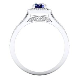 Bague en or massif 14K 18K avec saphir bleu taille ronde 0,4 carat, certifiée GRA, Moissanite, Bijoux fins - Prix de gros REYES - Product Image 4