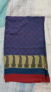 Sari de seda tradicional con dupatta y estampado floral para mujer, estilo informal de India y Pakistán, para todas las estaciones, corte holgado, largo hasta el suelo. - Product Image 2