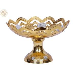 Frutero de latón de 10 pulgadas hecho a mano, artículo creativo de decoración del hogar hecho en La India, artículo de latón hecho a mano novedoso - Product Image 1