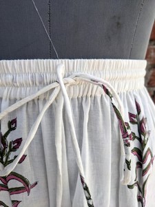 Handmade Block Print Cotton Maxi <b>Skirt</b> Women's Casual Ethnic Summer Dress <b>Elastic</b> Waist Breathable Nonwoven Long Summer Ethnic - Product Image 3