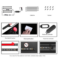 Kit de Iluminación Ambiental Universal para Interiores de Automóviles, 48 LED RGB, Luz para el Espacio entre los Pies, Control de Música, Lámpara de Decoración Automotriz