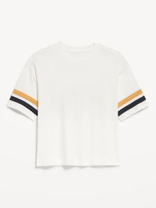 Camiseta de Algodón Blanca para Mujer, Cuello Redondo, Manga Corta, Corte Regular, Transpirable, con Estampado de Letras, Informal, para Primavera/Verano - Product Image 4