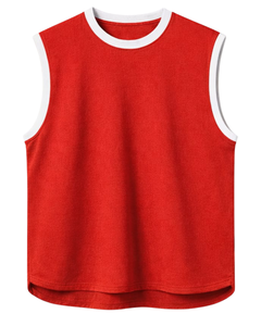 Custom <b>Red</b> Sleeveless Tank <b>Top</b> Men Casual Gym Vest Breathable Cotton Summer Shirt Athletic Loose Fit Sportswear Training <b>Top</b> - Product Image 1