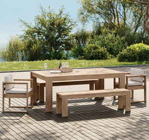 Juego de Comedor de Jardín de Madera de Teca Sólida de Lujo con Mesa, Banco y Sillas para Patio, Terraza, Jardín Trasero, Resistente a la Intemperie - Product Image 5