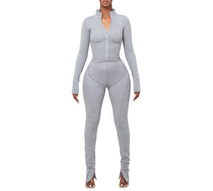Fitness <b>Yoga</b> Set Crop <b>Jacket</b> Top Jogging Two Piece Set Women Clothing Fitness Zip Sets Plus Size Custom Tracksuits for Women - Product Image 4