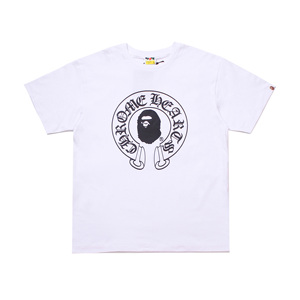 T-shirt pour homme Bapees 280g 100% coton avec impression de lettres, taille plus - Product Image 1