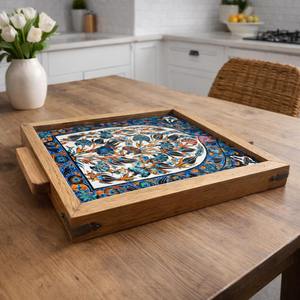 Bandeja de madera estampada para habitación de bebé, bandeja de madera estampada para el cuidado del bebé, para almacenamiento de pañales y lociones, suministro al por mayor de bandejas de servicio - Product Image 4