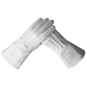 Guantes Masónicos de Algodón y Spandex Blancos, Ecológicos, Duraderos y Transpirables, para la Ceremonia del Arco Real, Fabricados por un Fabricante Masónico - Product Image 2