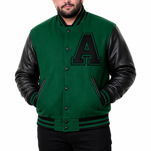 Plus Size Men's Versity College <b>Jackets</b> Wholesale Blank <b>Varsity</b> <b>Jackets</b> Custom logo <b>Plain</b> Letterman <b>Varsity</b> <b>Jacket</b> for Men - Product Image 1