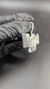 Colgante Clásico de Plata de Ley 925 con Diamantes de Moissanita VVS, Estilo Hip Hop, Lujoso, Personalizado con Nombre, Regalo de Joyería - Product Image 2