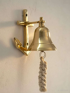 Campana de Pared Personalizable de Latón con Cuerda, Estilo Tradicional Vintage, Decoración Colgante, Tamaño Personalizado, Artesanía - Product Image 6