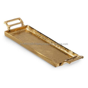 Vente en gros de métal fini laiton antique en aluminium Plateau décoratif et de service pour hôtel et restaurant Plateau de table en métal - Product Image 3