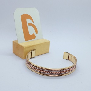 Gold Plated Cuff <b>Bracelet</b> and Bangles with <b>Copper</b> Alloy Layers Vintage Design Unisex Fashion Jewelry Gift - Product Image 1