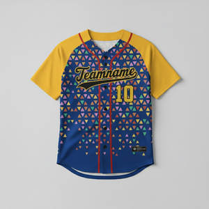 Maillots de baseball en polyester respirant pour hommes, en gros, OEM, avec rayures personnalisées et impression par sublimation - Product Image 5