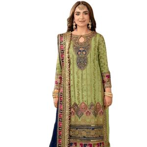 Pakistani Fashion <b>Faux</b> <b>Fur</b> Fabric Modern Party UNIQUE Pattern Stitch Meticulously Crafted Salwar Kameez Same Dupatta Sale - Product Image 1