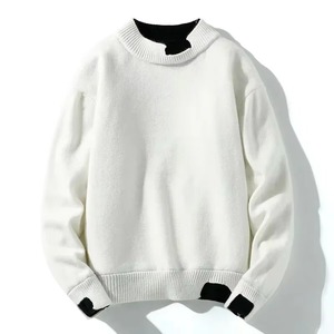 Pull en tricot torsadé classique pour homme, à manches longues, avec motif texturé, tissu doux et chaud pour les tenues décontractées d'automne et d'hiver - Product Image 2