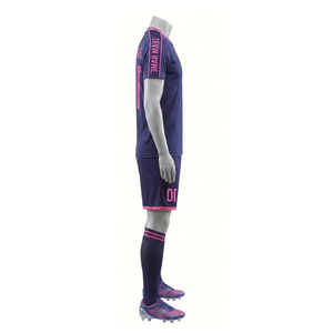 Ensemble d'uniformes de football personnalisés sublimés, col en V, manches courtes, évacuation de l'humidité, kit d'équipe, uniforme de football unisexe pour adultes, vente en gros - Product Image 6