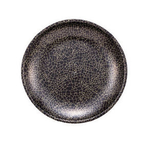 Plateau rond en plastique noir sur mesure avec motif bambou doré, matière PP de qualité alimentaire, diamètre 300 mm - Product Image 6