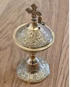 Wooden Handle Simple Design Brass Incense <b>Burner</b> With Star Cutouts Religious Aromatic Diffuser All-Season Use Incense <b>Burner</b> - Product Image 5