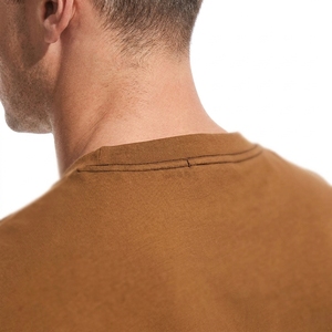 T-shirt à manches courtes pour homme, col rond, marron, imprimé sérigraphié, design uni, coupe classique, décontracté, tricoté, 100% coton jersey, séchage rapide - Product Image 5