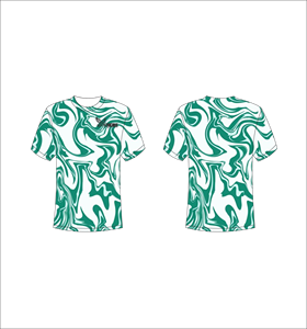 Camiseta Sublimada de Manga Corta para Hombre, Diseño Abstracto Verde y Blanco, Cuello Redondo, Casual, Transpirable, Corte Regular - Product Image 1
