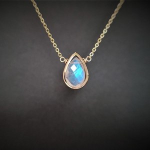 Natural Rainbow <b>Moonstone</b> <b>Pendant</b> 925 Sterling Silver Gold Plated June Birthstone Engagement Handmade Jewelry OEM Exporter India - Product Image 5